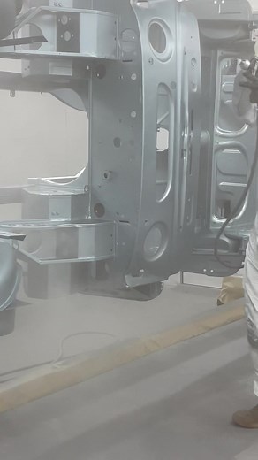 Austin-Healey 3000 MKIII Complete Restoration In the spray booth, being painted the very popular Ice Blue | Bill Rawles Classic Cars