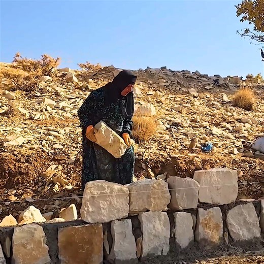 Grandma_s aspirations to construct a permanent residence square stones - 003 #reel #grandma #mountains #family #nomad | Rk Vlogs