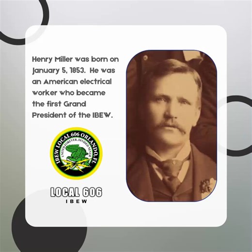 Honoring the legacy of Henry Miller, the visionary who sparked a movement and built the foundation for the IBEW. 💡 His dedication to improving the lives of electrical workers continues to inspire us every day. #IBEW #HenryMiller #UnionStrong | IBEW Local 606