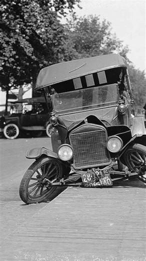 Model T Crashes Onto Streetcar Platform — Washington, D C 1922