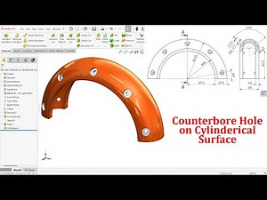 Counterbore Hole on Cylindrical Surface in SolidWorks