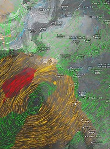 A depression over the East-Central Arabian Sea continues to influence the weather over Gujarat, drifting northeastward toward the state. The system has caused unseasonal rainfall across several regions during the past 24 hours, with Gandhinagar recording 61 mm, Baroda 27 mm, and Ahmedabad 11 mm. Moderate showers were also reported over central Gujarat and Saurashtra, while north Gujarat and Kutch received light, patchy rainfall. As the depression edges closer to the coast, southern Saurashtra di