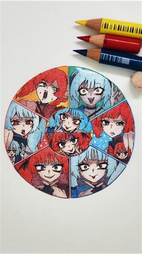 Coloring Dadadadaru with 3 colors! #hatsunemiku #kasaneteto #初音ミク #重音テト #vocaloid #colormixing #c...