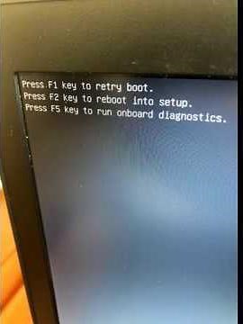 WDS Error at PXE Boot Black Screen with Press F1 Key to Retry Boot F2 Setup F3 Onboard Diagnostics