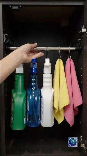 Easy Cabinet Storage Hack for Cleaning Supplies! #shorts