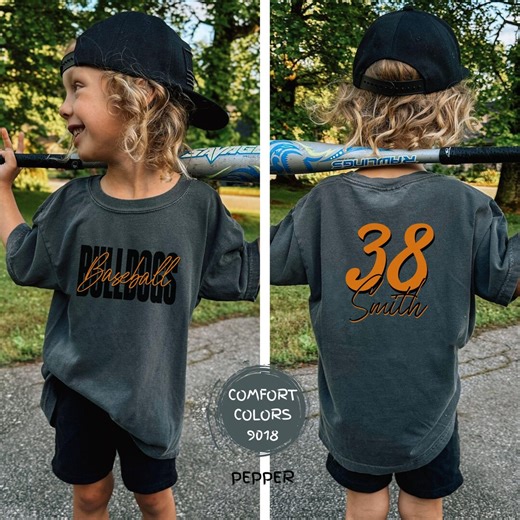 Custom Youth Baseball Shirt, Personalized Comfort Colors Youth Baseball T-shirt, Game Day Apparel - Etsy