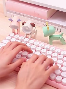 Mini LED Desk Lamp Cute Small Phone Holder Creative Dog/Deer Shape Night Light Portable Small Desk Light Adjustable Reading Table Night Lamp for Kids Students Bedroom Nursery