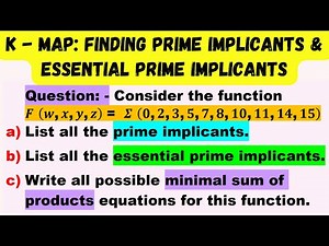Prime Implicants and Essential Prime Implicants | Solved Problem