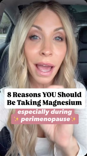 8 Reasons You Should Be Taking ✨MAGNESIUM✨ especially during perimenopause.🫶🏼 (Specifically Magnesium Breakthrough 😉) #BiOptimizersPartner 1️⃣ LESS ANXIETY!! 💖 When estrogen drops, magnesium follows… which can lead to anxiety, irritability, and insomnia. 2️⃣ REDUCED STRESS!! 🥰 Magnesium is one of the ONLY natural ways to calm cortisol surges (aka the stress hormone). 3️⃣ FEWER HOT FLASHES!! 🔥 Night sweats hot flashes worsen when magnesium is low! Magnesium helps regulate your hypothalamus—