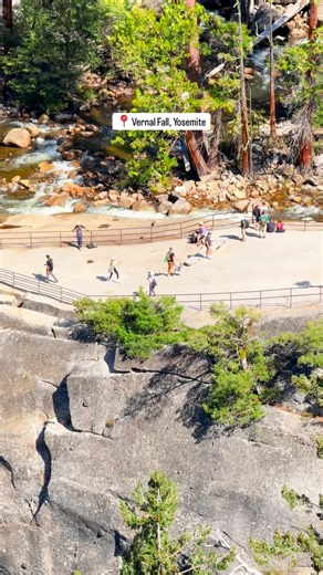 One of Yosemite’s most iconic waterfalls 😍 📍Vernal Fall, Yosemite National Park. No matter how many times you see it, Vernal Fall always feels unreal. The hike up the Mist Trail takes you right alongside the rushing water - loud, powerful, and completely mesmerizing. In early summer, the mist is so strong it feels like walking through a rainstorm, but even later in the season, it still has this calm, steady flow that makes you stop and take it all in. It’s one of those classic Yosemite spots t