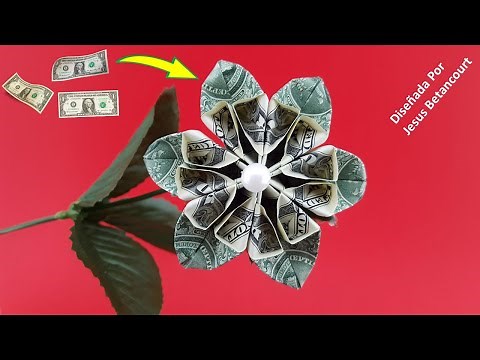 Como hacer una flor de 3 billetes de un dolar