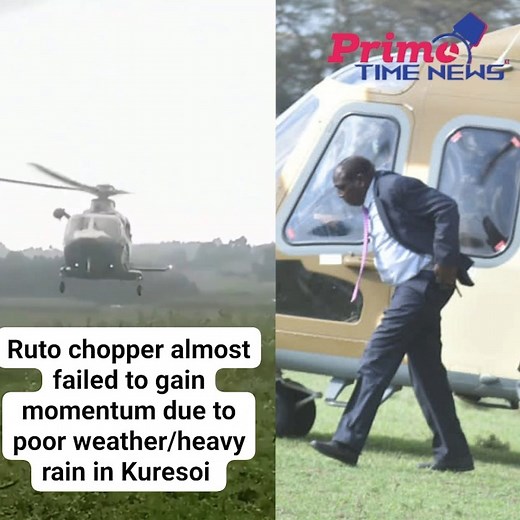 53K views · 520 reactions | Tense moment as President Ruto's chopper fails to gain momentum while taking off from Kuresoi | PRIME TIME News | Facebook