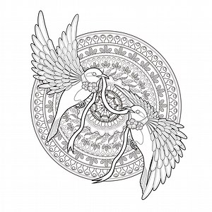 Mandala hirondelles du printemps - Mandalas sur le thème des Animaux