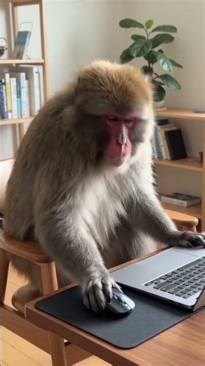 monkey computer chala rah hai#short #monkey #computer
