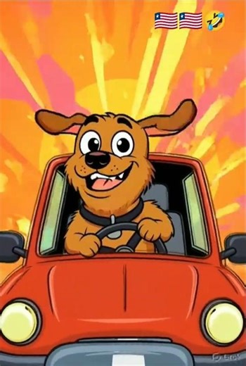 Funny dog driving a car and making kids laugh 😂🐶🚗 This is a fun cartoon