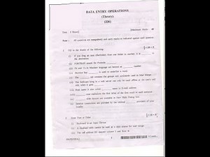 NIOS DATA ENTRY OPERATION 229 | NIOS DEO CLASS 10 | NEW 2019 MODEL PAPER PRACTICE