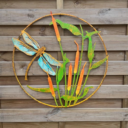 Vintage Metal Dragonfly Wall Art – Rustic Garden & Boho Outdoor Wall Decor - Etsy