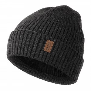 WMCAPS Warm Beanie Hats for Men Women, Fleece Lined Beanie Warm Winter Caps Unisex Fashion Knit Cuffed Cap(Slate Gray)