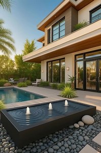 Modern Custom Black Steel Infinity Edge Water Feature –3 Bubbler, LED Lights, Delivery Included | Call 858-842-7100 | Valyrian Designs - Etsy