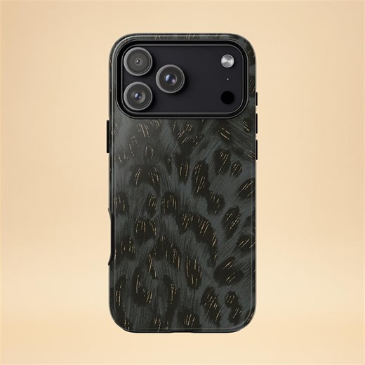 Leopard Phone Case – Dark Animal Print Design – iPhone & Samsung – Gift for Her   Free Wallpaper - Etsy