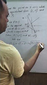 Find the point on x-axis which is equidistant from the points (2,-5) and (-2,9).