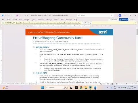 New Perspectives Excel 2019 | Module 2: End of Module Project 1 First Mittagong Community Bank
