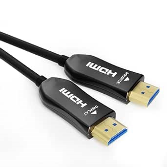 4K Fiber Optic HDMI Cable 50ft, High Speed HDMI 2.0 Cable, 18Gbps, Supports HDR, ARC, Directional Fiber HDMI Cord, Compatible with PS5/Blu-ray/TV Box/HDTV/Projector
