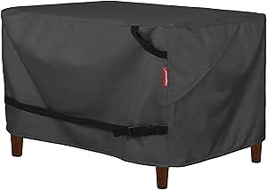Porch Shield Patio Ottoman Cover - Waterproof Outdoor Rectangular Side Table Covers – 40L x 30W x 20H inch, Black