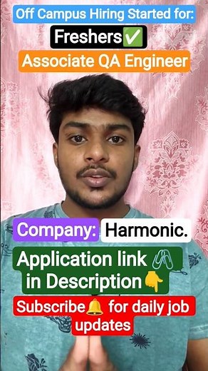 Harmonic Company Started Hiring for Freshers🔥. Don't miss out the opportunity.