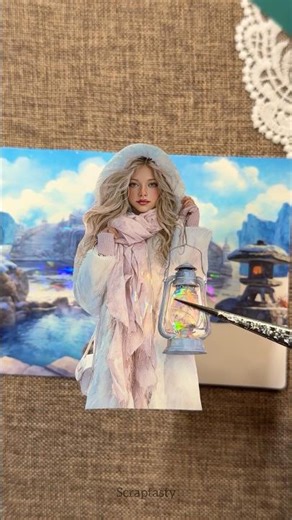 ASMR | Winter Girl Scenery ❄️🦋 #winter #scenery #scrapbooking