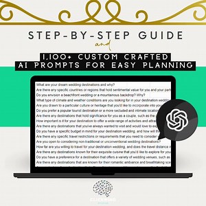 1100 AI Prompts to Plan the Perfect Destination Wedding | Step-by-step Wedding Planner | Chatgpt for Weddings | Bride-to-be How to Guide - Etsy Canada