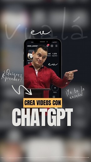 Ever Coronado on Instagram: "💡 ¡Crea contenido en segundos con ChatGPT! 🎥 En este tutorial te enseño cómo hacer un video educativo en solo 1 minuto usando inteligencia artificial. 🚀 ¡Conviértete en creador de contenido profesional sin complicaciones! 🔥 🎯 Prompt de ejemplo para tu video educativo: "Crea un video educativo sobre la inteligencia financiera, preséntate como 'El profe Ever', el video debe durar 3 minutos y debe presentar el curso de inteligencia financiera. Usa un lenguaje creat