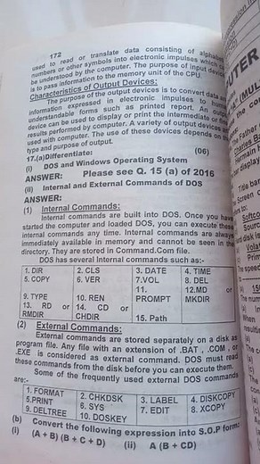 internal and external commands of DOS