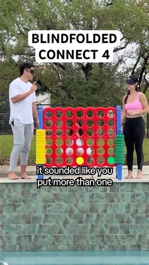 BLINDFOLDED CONNECT 4...🙈 #shorts #challenge #funny #husbandwife