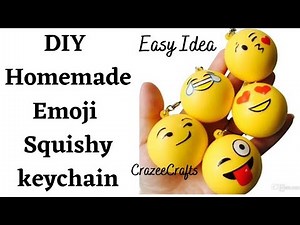 DIY Homemade Smiley Squishy Key Chain | Paper crafts | Easy Kids crafts | CrazeeCrafts