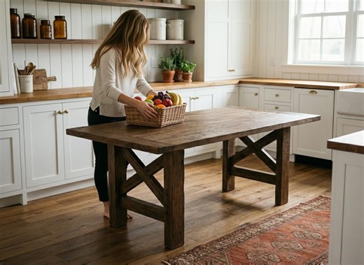 Reclaimed Wood Kitchen Island Rustic X-frame Kitchen Island Counter Height Kitchen Table Farmhouse Kitchen Table With Storage Dining Surface - Etsy