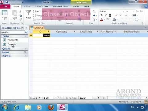 Using Access 2010 - Open and Close an Object