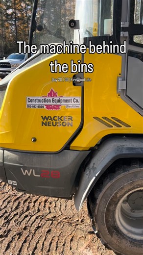 Arnotts Firewood and Equipment on Instagram: "This is our Wacker Neuson WL28 Wheel Loader. We use it to move firewood bins around the yard — lifting, stacking, and transporting full bins safely and efficiently from processing to delivery 🚜🪵. Day 20 / 30 | Firewood Life #arnottsfirewood #firewood #30daychallenge Why this machine? We used to have a Mahindra 2638 Tractor, but found its only purpose was to move bins of firewood. This machine lets us do more with one piece of equipment. What attach