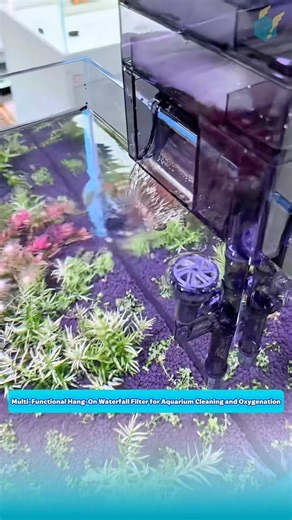 Multi-Functional Hang-On Waterfall Filter for Aquarium Cleaning and Oxygenation