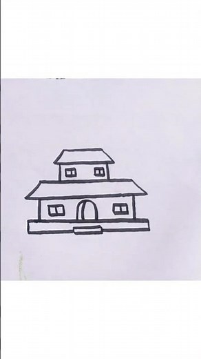 Simple House Drawing | Easy Drawing for Beginners #Shorts