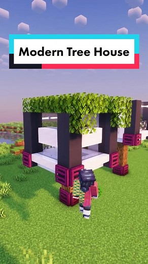 Modern Tree House Build in Minecraft