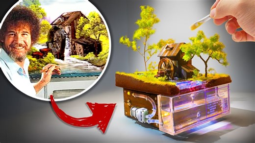 Bob Ross Painting 'The Old Mill' Recreated as a Marvelous Mechanical Diorama