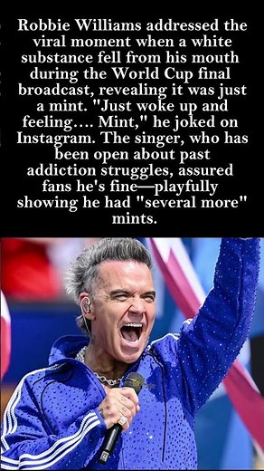 Robbie Williams Clarifies 'White Pill' Incident: It Was a Mint! 🍬😂