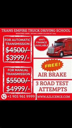 #transempiretrucksrivingschool #truckdrivingschool #roadtest #trucklicense #brampton #mississauga #truckdrivingstudent #etobicoke #toronto #oakville #milton #bolton #vaughan #canada #azlicence #driverslicense #transempire #manualtruckdriver #manualtransmission #truckdriver
