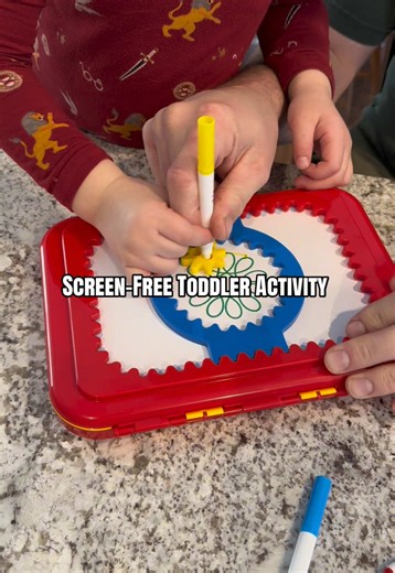 Need a screen-free toddler activity? 🎨 This Spirograph keeps little hands busy, sparks creativity, and maybe even entertains the grown-ups too 😏 #screenfreetoddleractivity #toddlergiftidea #creativeplay #Spirograph #TikTokCreatorSearchInsightsIncentive