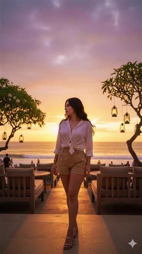 Keindahan Sunset di Bali: Wanita yang Memikat