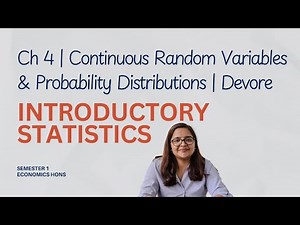 📚 2025 | Sem 1 | L15 | Ch-4 Continuous Random Variables | Introductory Statistics for Economics