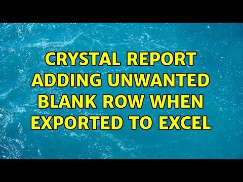 Crystal report adding unwanted blank row when exported to excel