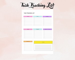 Task Tracking List, Task Management, Productivity Planner, Task Checklist, Planning Tool, Chore Chart, Printable, Instant Download - Etsy UK