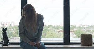 Brunette lesbian slapping face of redhead friend and leaving. Angry annoyed Caucasian woman arguing with same sex spouse indoors. Problems, conflict, homosexual unfaithfulness. Cinema 4k ProRes HQ.